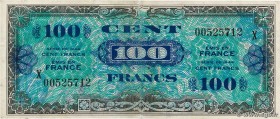 Country : FRANCE 
Face Value : 100 Francs DRAPEAU 
Date : 1944 
Period/Province/Bank : Trésor 
Catalogue reference : VF.20.03 
Additional referen...