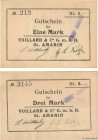Country : FRANCE regionalism and miscellaneous 
Face Value : 1 et 3 Mark Lot 
Date : (1914-1918) 
Period/Province/Bank : Prisonniers de Guerre (191...