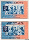 Country : FRANCE regionalism and miscellaneous 
Face Value : 20 Francs BON DE SOLIDARITÉ Consécutifs 
Date : 1941 
Period/Province/Bank : Deuxième ...