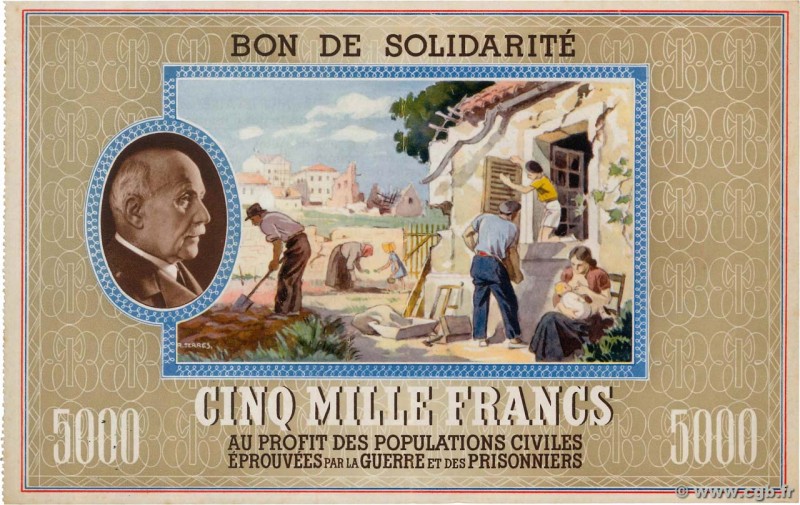 Country : FRANCE regionalism and miscellaneous 
Face Value : 5000 Francs BON DE...
