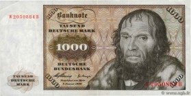Country : GERMAN FEDERAL REPUBLIC 
Face Value : 1000 Deutsche Mark 
Date : 02 janvier 1960 
Period/Province/Bank : Deutsche Bundesbank 
Catalogue ...