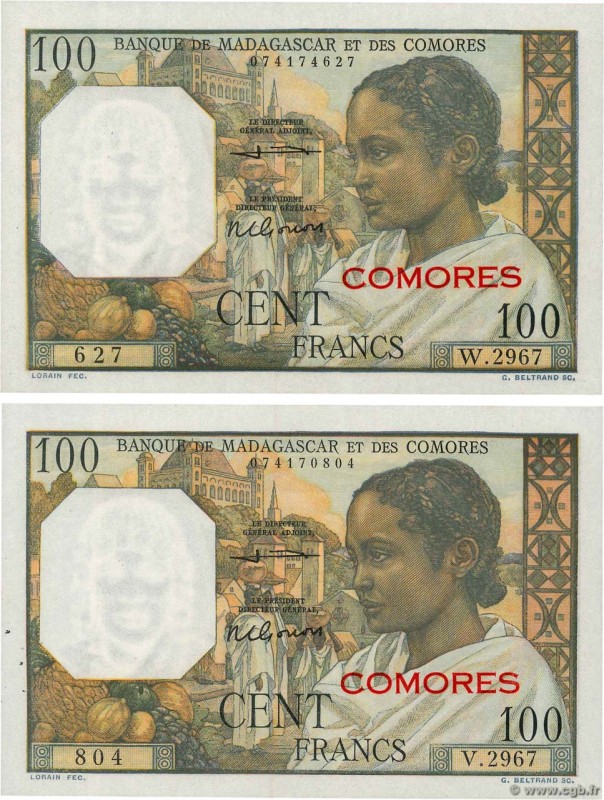 Country : COMOROS 
Face Value : 100 Francs Lot 
Date : (1960) 
Period/Provinc...