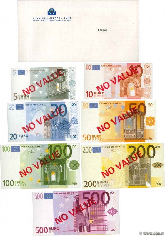 Country : EUROPA 
Face Value : Série 5 à 500 Euros Échantillon 
Date : 2001 
...