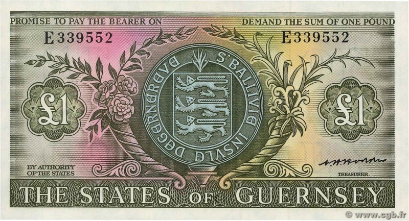 Country : GUERNSEY 
Face Value : 1 Pound 
Date : (1969-1975) 
Period/Province...