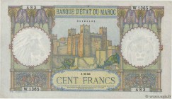 Country : MOROCCO 
Face Value : 100 Francs 
Date : 01 mars 1945 
Period/Province/Bank : Banque d'État du Maroc 
Catalogue reference : P.20 
Addit...