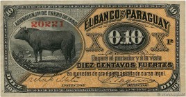Country : PARAGUAY 
Face Value : 10 Centavos 
Date : 01 janvier 1882 
Period/Province/Bank : Banco del Paraguay 
Catalogue reference : P..122a 
A...