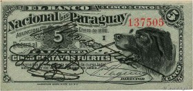 Country : PARAGUAY 
Face Value : 5 Centavos Fuertes 
Date : 01 janvier 1886 
Period/Province/Bank : El Banco Nacional del Paraguay 
Catalogue refe...