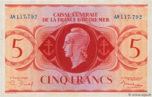 Country : REUNION ISLAND 
Face Value : 5 Francs 
Date : 1944 
Period/Province/Bank : Caisse Centrale de la France d'Outre-Mer 
Catalogue reference...
