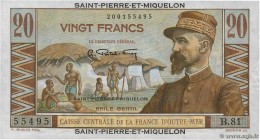 Country : SAINT PIERRE AND MIQUELON 
Face Value : 20 Francs Émile Gentil 
Date : (1946) 
Period/Province/Bank : Caisse Centrale de la France d'Outr...