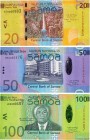 Country : SAMOA 
Face Value : 20, 50 et 100 Tala Lot 
Date : (2008) 
Period/Province/Bank : Central Bank of Samoa 
Catalogue reference : P.40a, P....