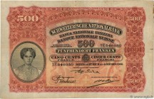 Country : SWITZERLAND 
Face Value : 500 Francs 
Date : 04 octobre 1928 
Period/Province/Bank : Banque Nationale Suisse 
Catalogue reference : P.36...