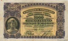 Country : SWITZERLAND 
Face Value : 1000 Francs 
Date : 16 juin 1931 
Period/Province/Bank : Banque Nationale Suisse 
Catalogue reference : P.37c ...