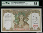 Country : TAHITI 
Face Value : 100 Francs 
Date : (1961) 
Period/Province/Bank : Banque de l'Indochine 
Catalogue reference : P.14d 
Additional r...