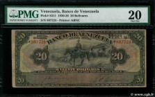 Country : VENEZUELA 
Face Value : 20 Bolivares 
Date : 27 septembre 1935 
Period/Province/Bank : Banco de Venezuela 
Catalogue reference : P..311a...