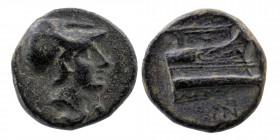 KINGS OF MACEDON. Demetrios I Poliorketes, 306-283 BC. AE
Uncertain mint in Asia Minor, circa 290-283
Obv: Head of Athena to right, wearing crested Co...