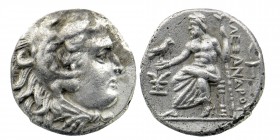 Kingdom of Macedon, Alexander III 'the Great' AR Drachm. Sardes, circa 323-319 BC AR
Head of Herakles right, wearing lion skin headdress
Rev: AΛΕΞΑΝΔΡ...