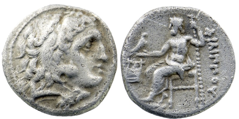 Kings of Macedon. Kolophon. Philip III Arrhidaeus 323-317 BC. AR Drachm
Head of ...