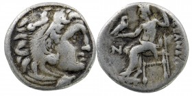 Kingdom of Macedon, Alexander III 'the Great' AR Contemporary
Drachm. Following 'Babylon', after 323 BC. 
Head of Herakles right, wearing lion skin he...