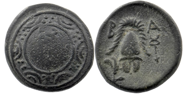 KINGS OF MACEDON. Alexander III 'the Great' (336-323 BC). Ae. Sardes.
Obv: Shiel...