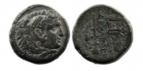 KINGS OF MACEDON. Alexander III 'the Great' (336-323). Ae. Uncertain mint in Western Asia Minor
Obv: Head of Herakles right, wearing lion’s skin headd...