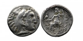 Kingdom of Macedon, Alexander III 'the Great' AR Drachm. Sardes, circa 323-319 BC. Head of Herakles right, wearing lion skin headdress / Zeus Aëtophor...