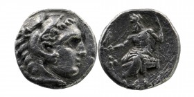 KINGS of MACEDON. Alexander III 'the Great'. 336-323 BC. AR Drachm
Head of Herakles right, wearing lion's skin
Rev: Zeus seated left on throne, holdin...