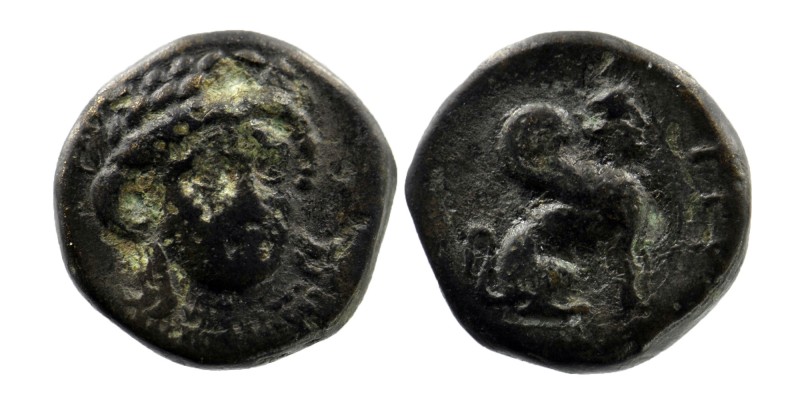 Troas, Gergis. 4th century B.C. AE 17 
Laureate head of the sibyl Herophile faci...