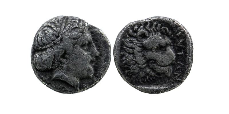 Troas, Antandros AR Diobol. Circa 5th century 
BC. Head of Artemis Astyrene righ...