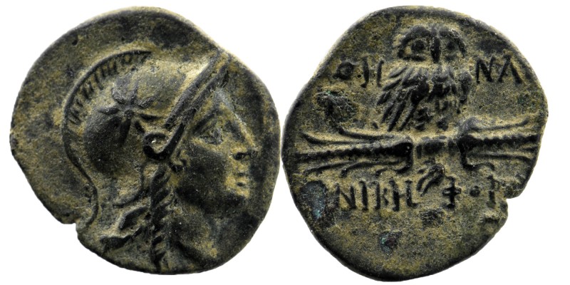 MYSIA. Pergamon. Ae (Mid-late 2nd century BC).
Obv: Helmeted head of Athena righ...