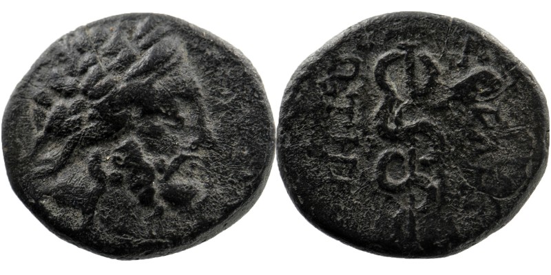 Mysia, Pergamon. Ca. 200-113 B.C. AE
Laureate head of Asklepios (or Zeus) right ...