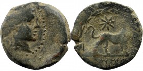 Miletos. Ae (Circa 313/2-290 BC). Uncertain magistrate. 
Obv: Laureate head of Apollo right. 
Rev: Lion standing right, head left; star above. 
Depper...