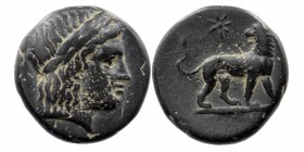 Ionia, Miletos. ca. 350-300 B.C. AE 
Laureate head of Apollo right 
Rev: lion standing right, looking back; star above. 
SNG Copenhagen 990
3,47 gr. 1...