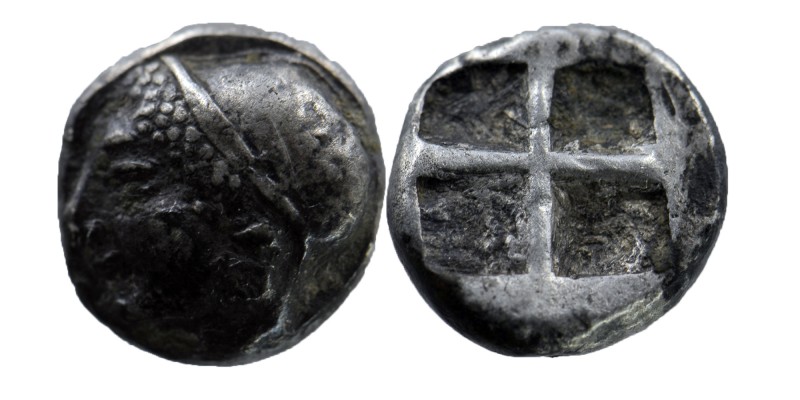 IONIA, Phokaia. Circa 625/0-522 BC. AR Obol
Female/ Athena head left, wearing he...