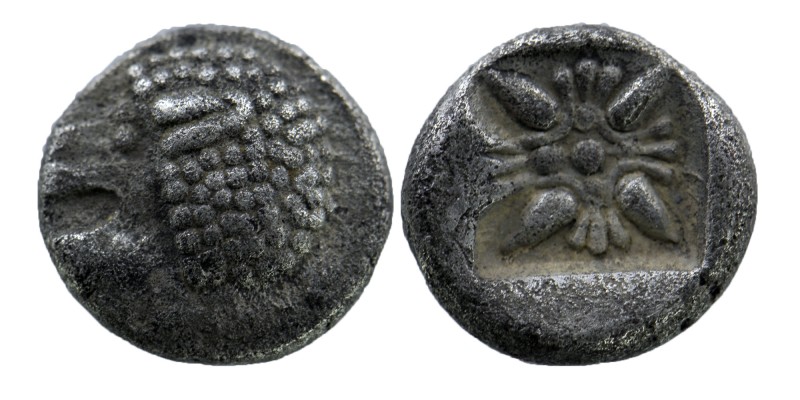 IONIA, Miletos. Late 6th-early 5th century BC. AR Obol. Hemihekte
Forepart of li...