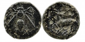 Greek Coins
IONIA. Ephesos. Ae (Circa 390-300 BC). Uncertain magistrate.
Obv: Ε - Φ.
Bee.
Rev: Stag prancing left, head right; astragalos above.
Cf. S...