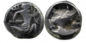 PERSIA, Achaemenid Empire. temp. Artaxerxes II to Artaxerxes III. Circa 375-340 BC. AR 
Siglos. Sardes Mint.
Persian king or hero, wearing kidaris and...