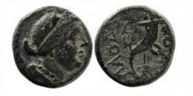 PHRYGIA. Laodicea. Ae (Circa 133/88-67 BC).
Obv: Diademed female head right.
Rev: ΛAOΔIKEΩN.
Double cornucopia.
BMC 32.
5,88 gr. 18 mm