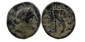 PHRYGIA. Laodicea. Ae (Circa 133/88-67 BC).
Obv: Diademed female head right.
Rev: ΛAOΔIKEΩN.
Double cornucopia.
BMC 32.
5,84 gr. 18 mm