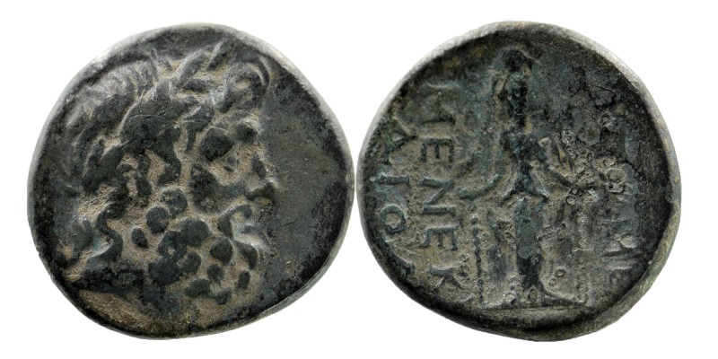 Phrygia. Apameia 88-40 BC. Menek–, son of Diod–, eglogistes AE
Laureate head of ...