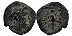 Phrygia. Apameia. 2nd-1st century BC. AE
Laureate head of Zeus to right/Cult statue of Artemis Anaïtis facing.
SNG Copenhagen 183. SNG von Aulock 3470...