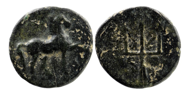 CARIA. Mylasa. Ae (Circa 210-30 BC).
Obv: Horse standing right, leg raised.
Rev:...