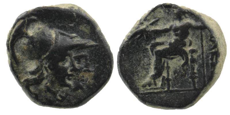 PAMPHYLIA. Attaleia. Ae (2nd-1st centuries BC).
Obv: Jugate helmeted heads of tw...