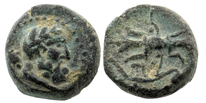 PISIDIA. Selge. Ae (2nd-1st centuries BC).
Obv: Head of Herakles right, with clu...