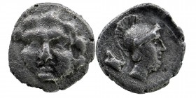 Pisidia, AR Obol Selge 3rd Century BC.
Facing head of Gorgoneion
Rev: Helmeted head of Athena right, astragal behind.
SNG Paris 1928 var.
0,90 gr. 10 ...