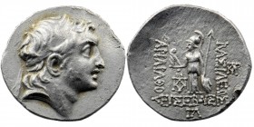 Kings of Cappadocia. Eusebeia-Mazaka. Ariarathes V Eusebes Philopator 163-130 BC.
Drachm AR
Diademed head of Ariarathes to right 
Rev: Athena standing...