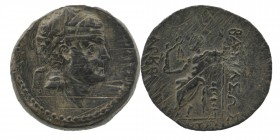 KINGS OF CILICIA. Tarkondimotos I (Circa 39-31 BC). Ae
Diademed head left.
Rev: ΒΑΣΙΛΕΩΣ ΤΑΡΚΟΝΔΙΜΟΤΟΥ / ΦΙΛΑΝΤΩΝΙΟΥ.
Zeus Nikephoros seated left.
RPC...