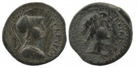 CILICIA. Seleukeia. 2nd-1st century BC. AE
Draped bust of Athena to right, wearing crested Corinthian helmet
Rev: Radiate head of Helios to right. 
SN...