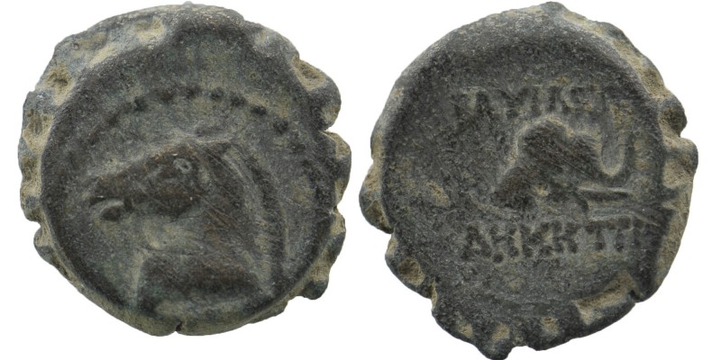 SELEUKID KINGS OF SYRIA. Demetrios I Soter (162-150 BC). Serrate Ae. Antioch.
Ob...