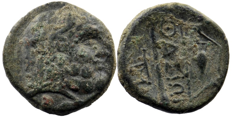 THRACE. Thasos. Ae (Circa 250-200 BC). 
Obv: Bearded head of Herakles right, wea...