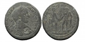 IONIA, Ephesus. Elagabalus. 218-222 AD AE
Laureate and draped bust of right
Rev: The heros Kyzikos and Androclus (legendary founder of Ephesus) claspi...
